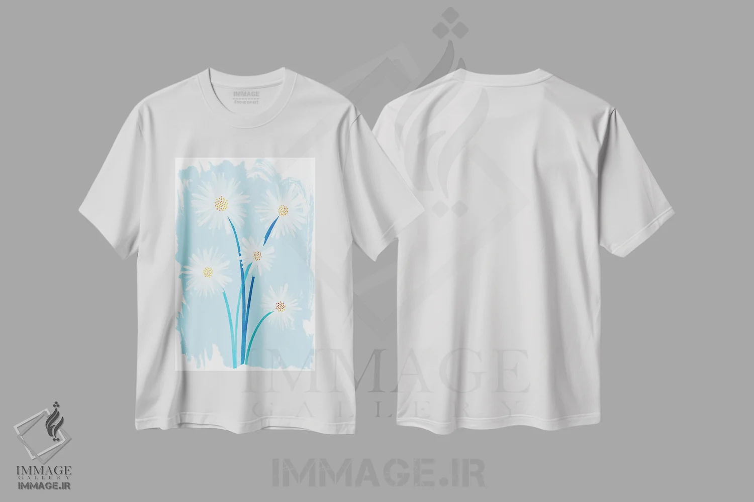 تیشرت سفید طرح دار – تیشرت رنگی ,جشنواره باغ اثر مدرن تروپیکال immage.ir