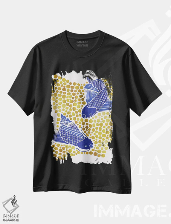 تیشرت مشکی طرح دار – تیشرت حیوانات ,فین و فینلی اثر مدرن تروپیکال فروشگاه ایماژ