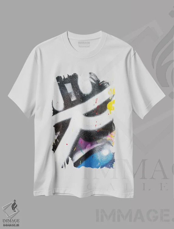 تیشرت سفید طرح دار – تیشرت انتزاعی ,ای تا آر اثر مارتین الزنر فروشگاه ایماژ