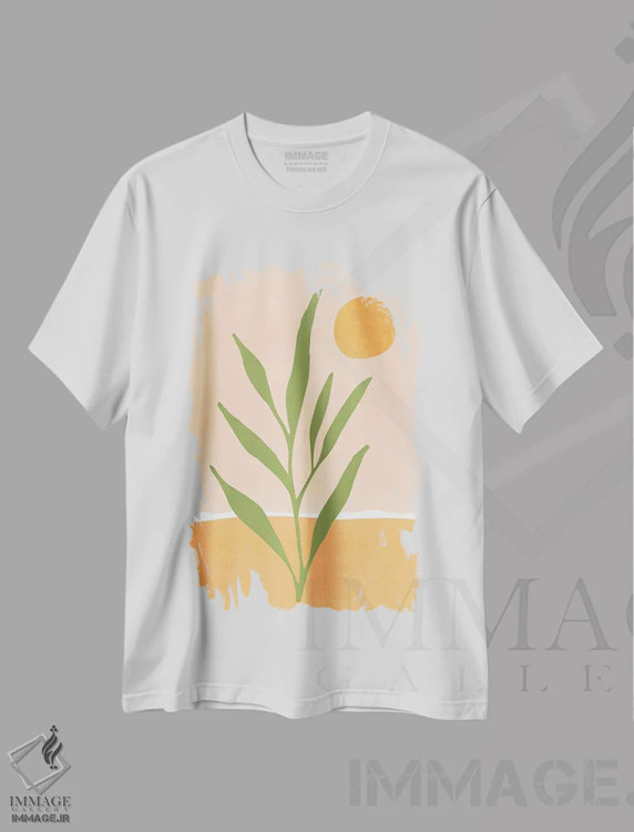 تیشرت سفید طرح دار – تیشرت طبیعت ,طلوع جنوب غربی اثر مدرن تروپیکال immage.ir