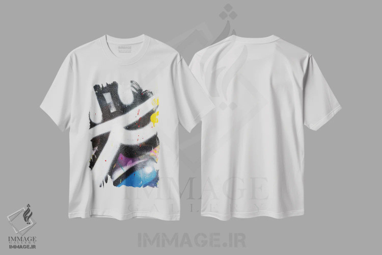 تیشرت سفید طرح دار – تیشرت انتزاعی ,ای تا آر اثر مارتین الزنر فروشگاه ایماژ