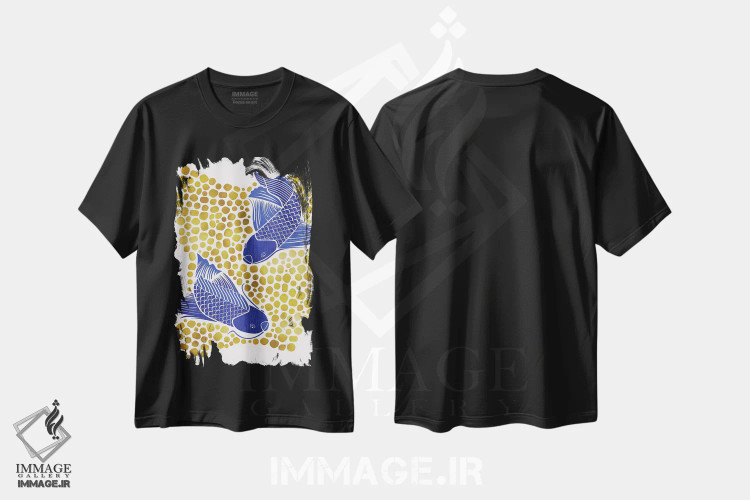 تیشرت مشکی طرح دار – تیشرت حیوانات ,فین و فینلی اثر مدرن تروپیکال فروشگاه ایماژ