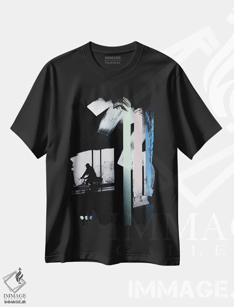 تیشرت مشکی طرح دار – تیشرت اسپرت شهری ,سوار روح اثر مارتین الزنر immage.ir