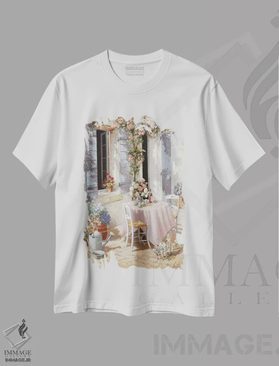 تیشرت سفید طرح دار – تیشرت هنری ,دعوت باز اثر پیتر موتز فروشگاه ایماژ