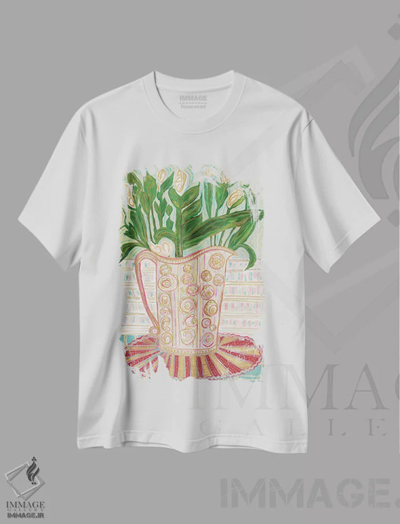 تیشرت سفید طرح دار – تیشرت هنری ,شجاعت اثر مورین کلافی immage.ir