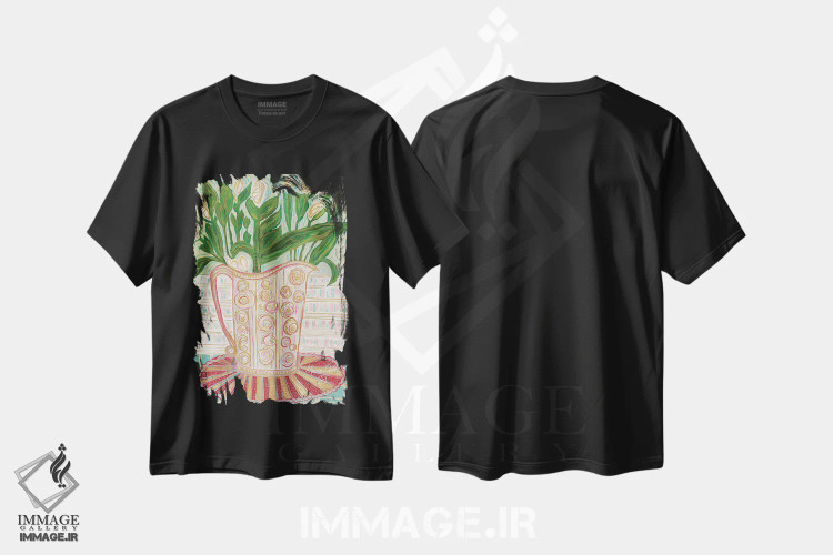 تیشرت مشکی طرح دار – تیشرت هنری ,شجاعت اثر مورین کلافی فروشگاه ایماژ