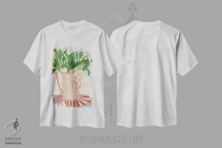 تیشرت سفید طرح دار – تیشرت هنری ,شجاعت اثر مورین کلافی immage.ir