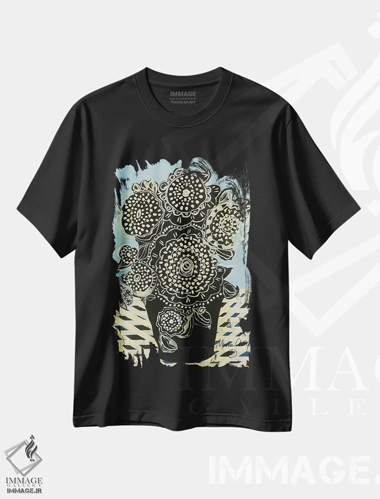 تیشرت مشکی طرح دار – تیشرت مینیمال ,بخشش اثر مورین کلافی فروشگاه ایماژ