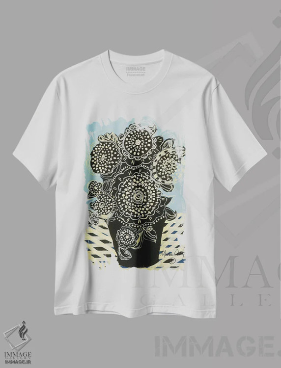تیشرت سفید طرح دار – تیشرت مینیمال ,بخشش اثر مورین کلافی immage.ir