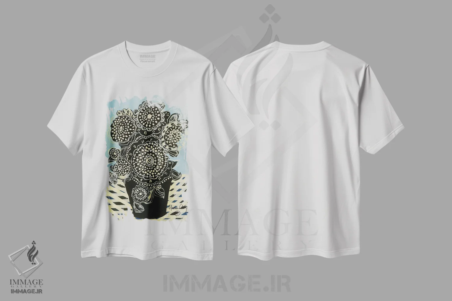 تیشرت سفید طرح دار – تیشرت مینیمال ,بخشش اثر مورین کلافی immage.ir