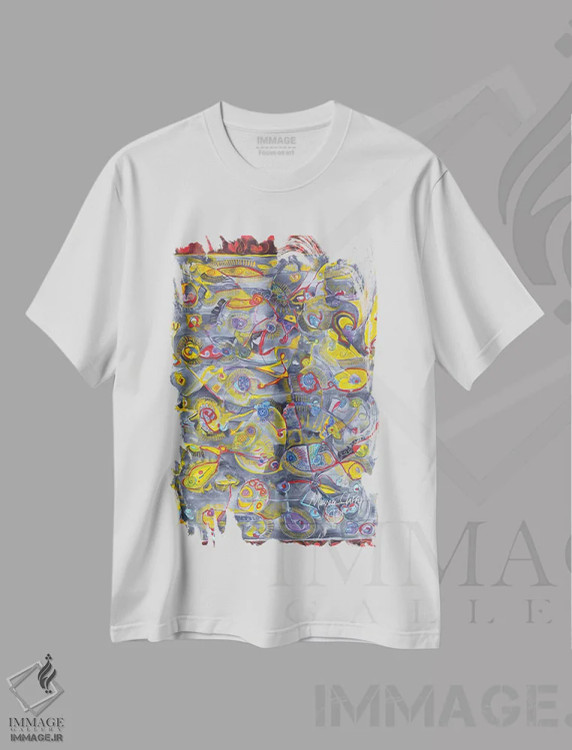تیشرت سفید طرح دار – تیشرت هنری ,هیلاری اثر مورین کلافی فروشگاه ایماژ