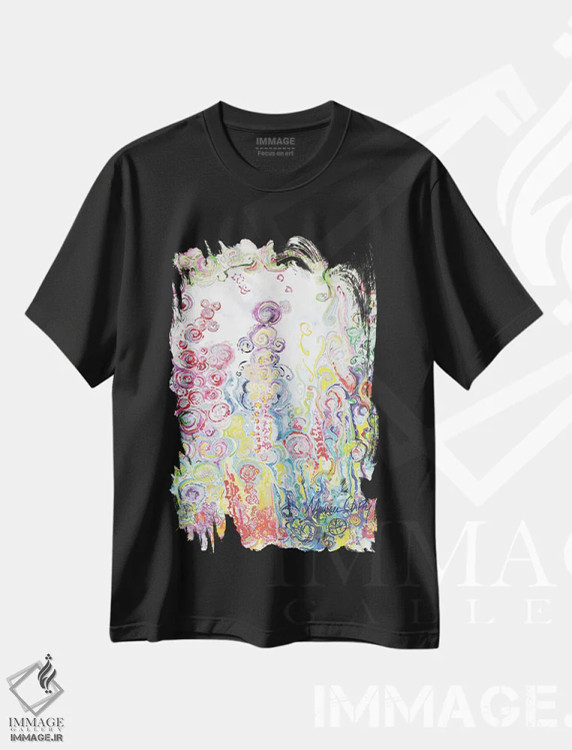 تیشرت مشکی طرح دار – تیشرت فانتزی ,شادی در بطری اثر مورین کلافی فروشگاه ایماژ
