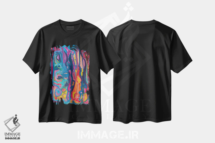 تیشرت مشکی طرح دار – تیشرت هنری ,شنیده شده در رویا اثر مورین کلافی فروشگاه ایماژ
