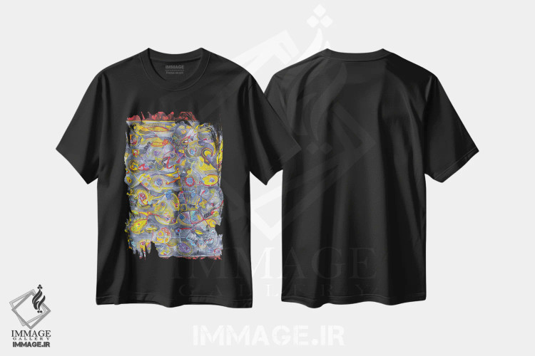 تیشرت مشکی طرح دار – تیشرت هنری ,هیلاری اثر مورین کلافی immage.ir