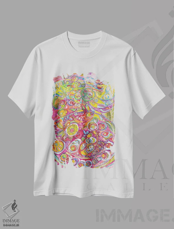 تیشرت سفید طرح دار – تیشرت رنگی ,فلفل اثر مورین کلافی immage.ir