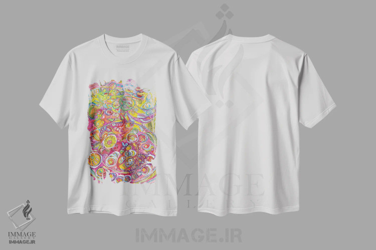 تیشرت سفید طرح دار – تیشرت رنگی ,فلفل اثر مورین کلافی immage.ir