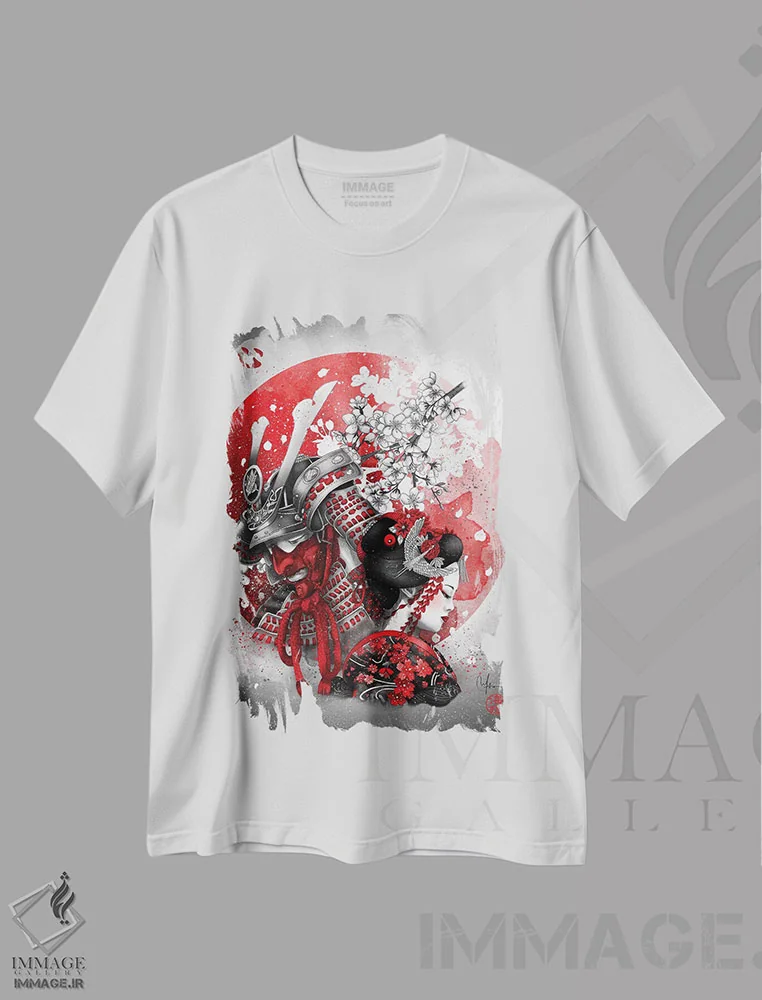 تیشرت سفید طرح دار – تیشرت ژاپنی ,کوکورو اثر مارین لوپ فروشگاه ایماژ