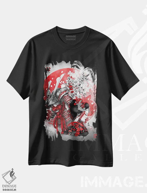 تیشرت مشکی طرح دار – تیشرت ژاپنی ,کوکورو اثر مارین لوپ immage.ir