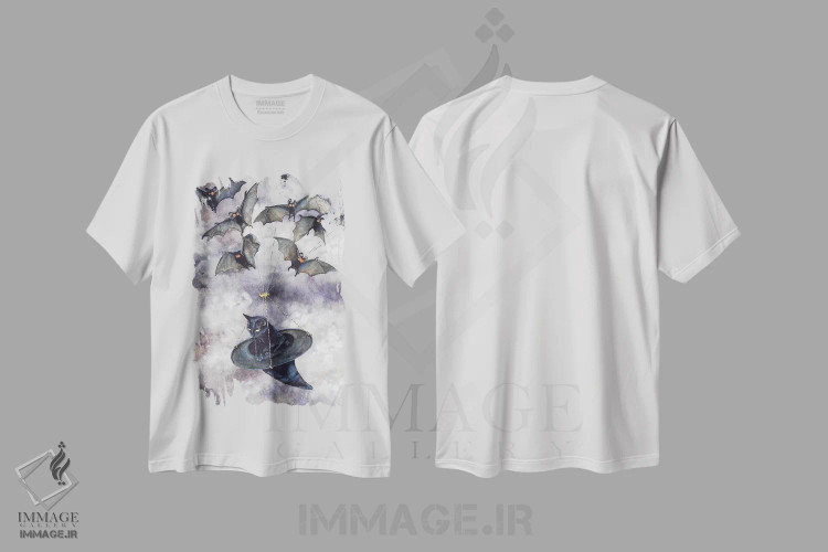 تیشرت سفید طرح دار – تیشرت فانتزی ,بت موبیل اثر مگی واندواله فروشگاه ایماژ