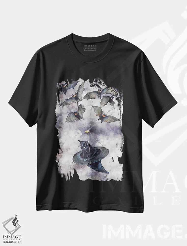 تیشرت مشکی طرح دار – تیشرت فانتزی ,بت موبیل اثر مگی واندواله immage.ir