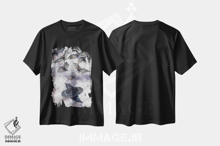تیشرت مشکی طرح دار – تیشرت فانتزی ,بت موبیل اثر مگی واندواله immage.ir
