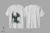 تیشرت سفید طرح دار – تیشرت گوتیک ,گربه دیوانهٔ شهری اثر مگی واندواله فروشگاه ایماژ
