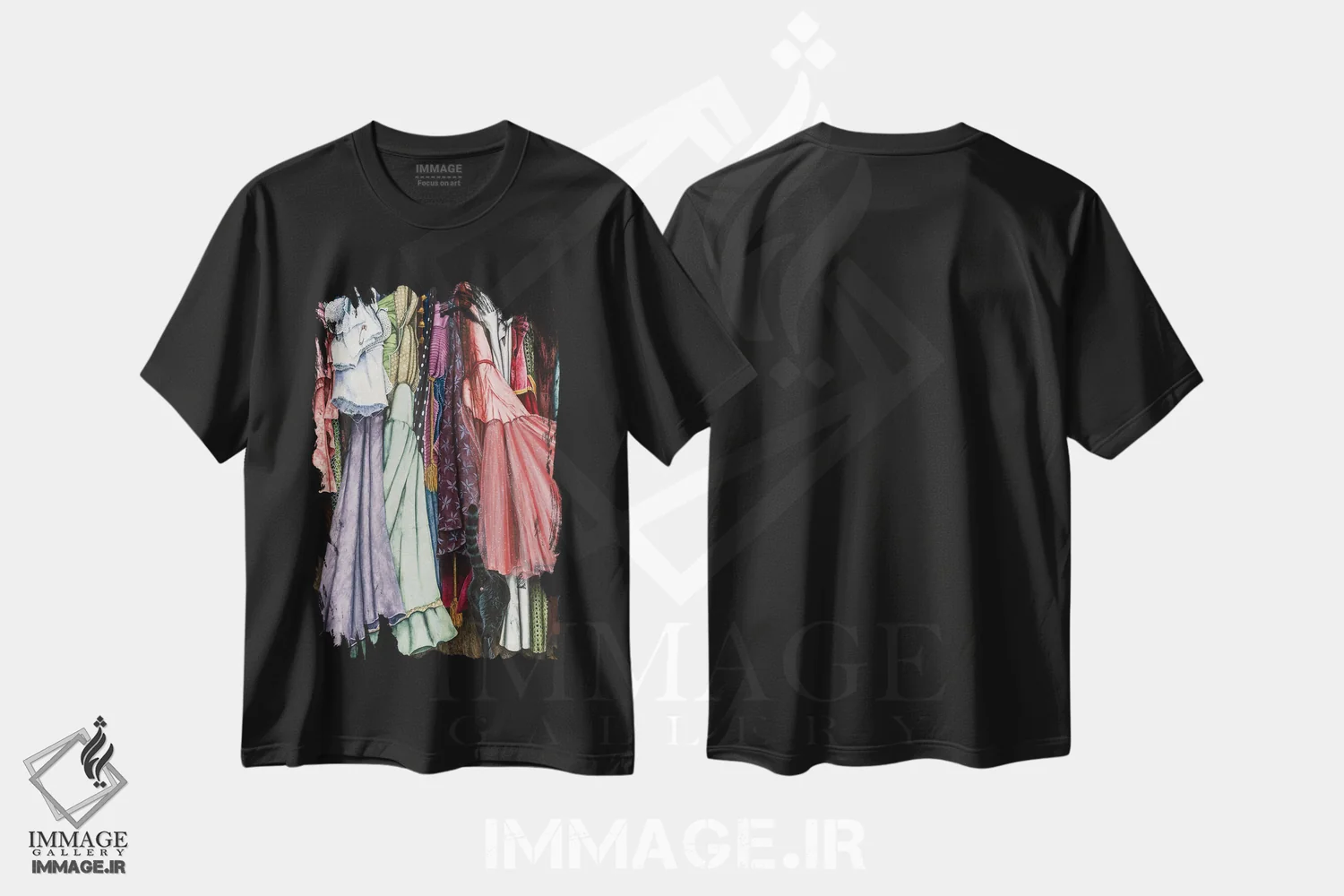 تیشرت مشکی طرح دار – تیشرت هنری ,عتیقه یا کلاسیک اثر مگی واندواله immage.ir