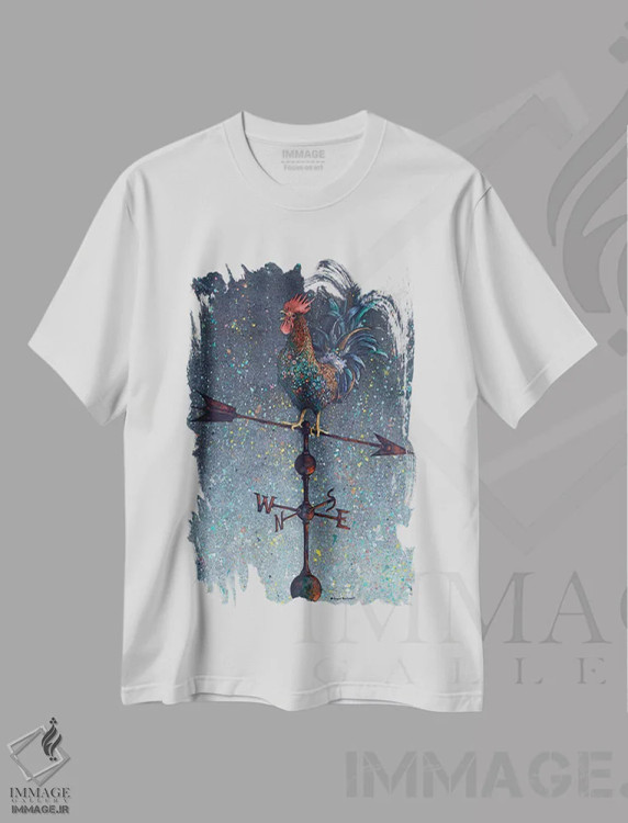 تیشرت سفید طرح دار – تیشرت هنری ,رهبر اثر مگی واندواله immage.ir