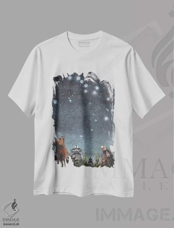 تیشرت سفید طرح دار – تیشرت فانتزی ,صورت های فلکی اثر مگی واندواله فروشگاه ایماژ