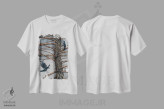 تیشرت سفید طرح دار – تیشرت هنری ,کلاغ و سدر اثر مگی واندواله immage.ir