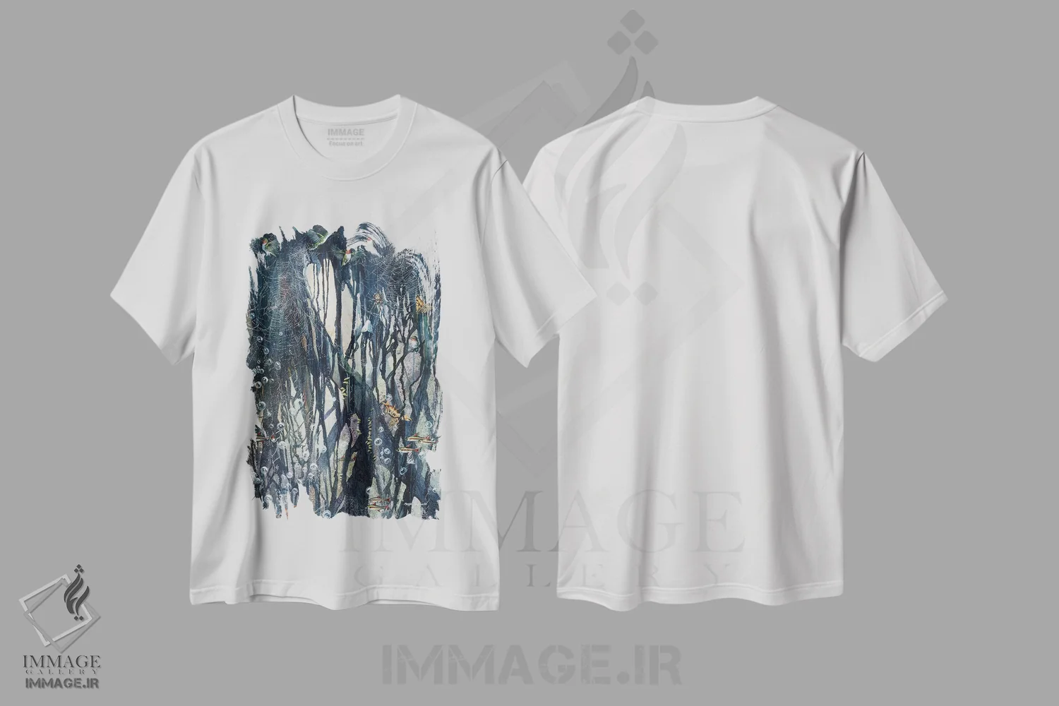 تیشرت سفید طرح دار – تیشرت طبیعت ,عنصری اثر مگی واندواله immage.ir