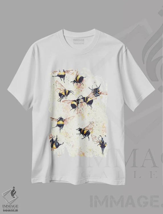 تیشرت سفید طرح دار – تیشرت حیوانات ,تخمیر شده اثر مگی واندواله فروشگاه ایماژ