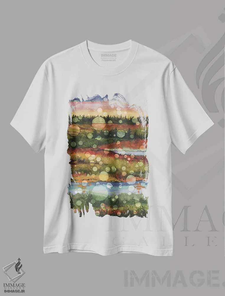 تیشرت سفید طرح دار – تیشرت هنری ,لحظات روشن بینی اثر مگی واندواله فروشگاه ایماژ