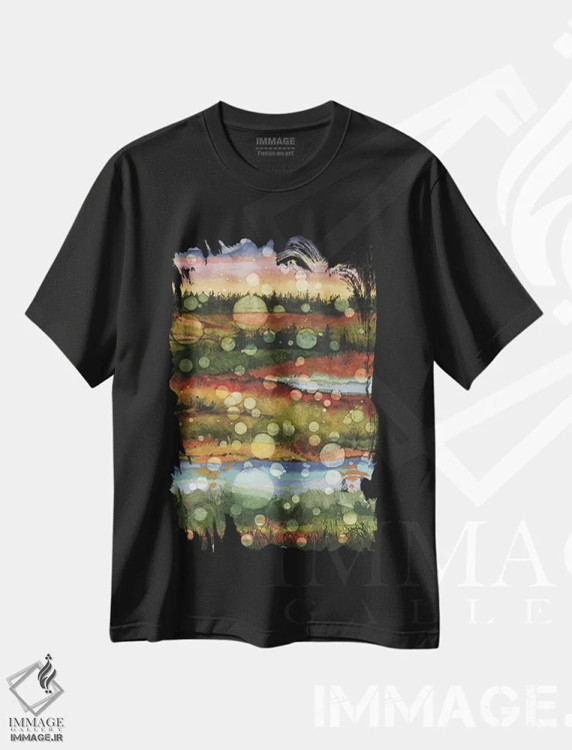 تیشرت مشکی طرح دار – تیشرت هنری ,لحظات روشن بینی اثر مگی واندواله immage.ir