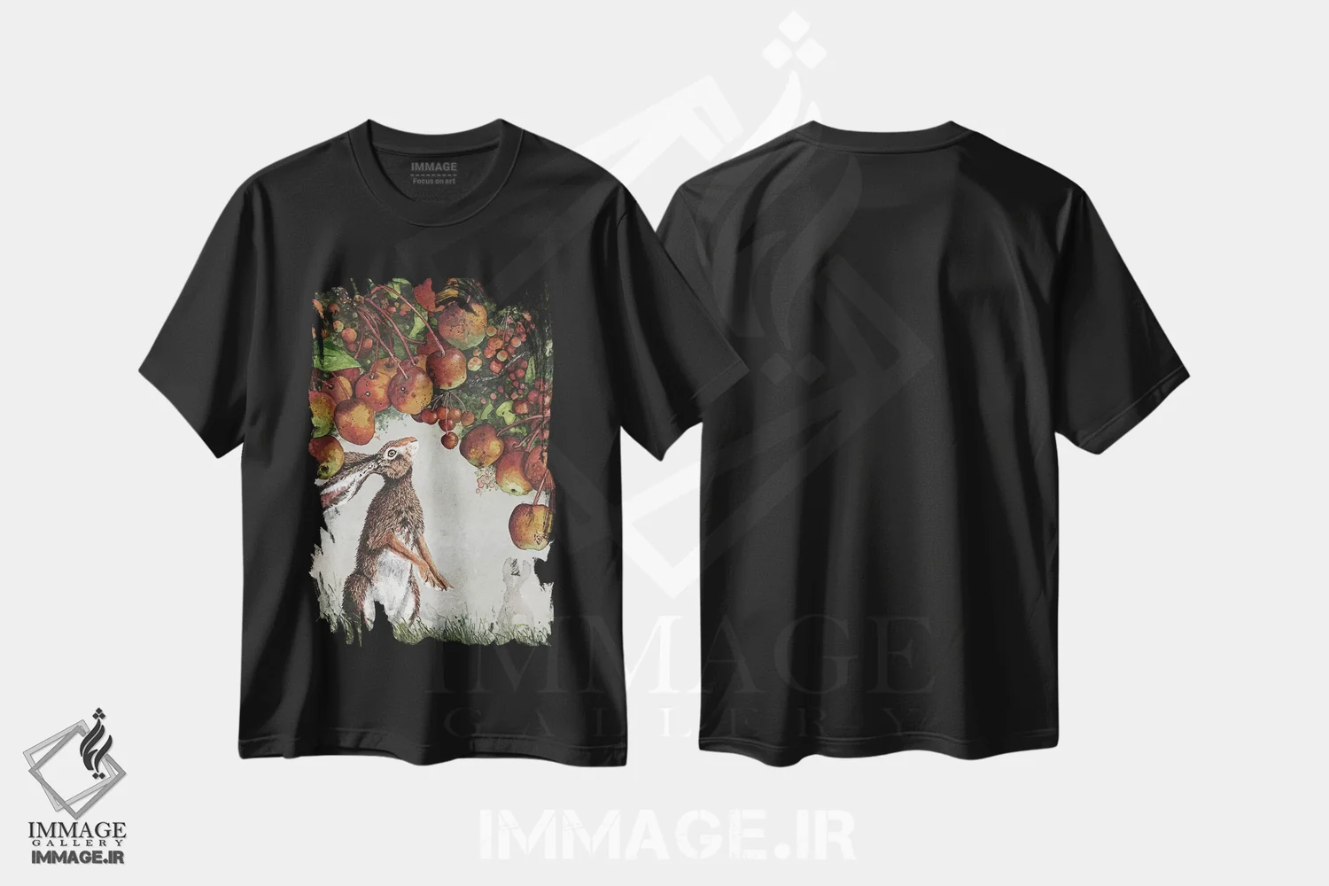 تیشرت مشکی طرح دار – تیشرت حیوانات ,فصل های مه آلود و میوه های رسیده اثر مگی واندواله immage.ir