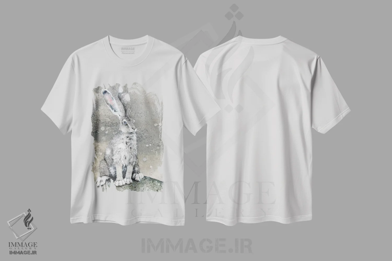 تیشرت سفید طرح دار – تیشرت حیوانات ,نقره ای اثر مگی واندواله immage.ir