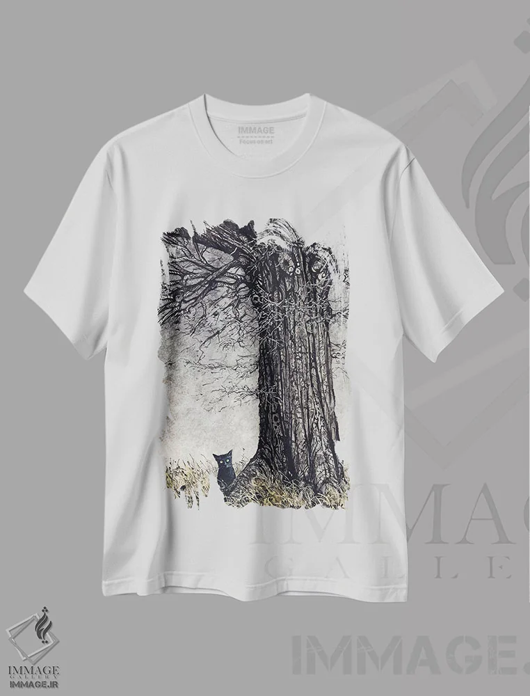 تیشرت سفید طرح دار – تیشرت حیوانات ,موجود وحشی اثر مگی واندواله immage.ir