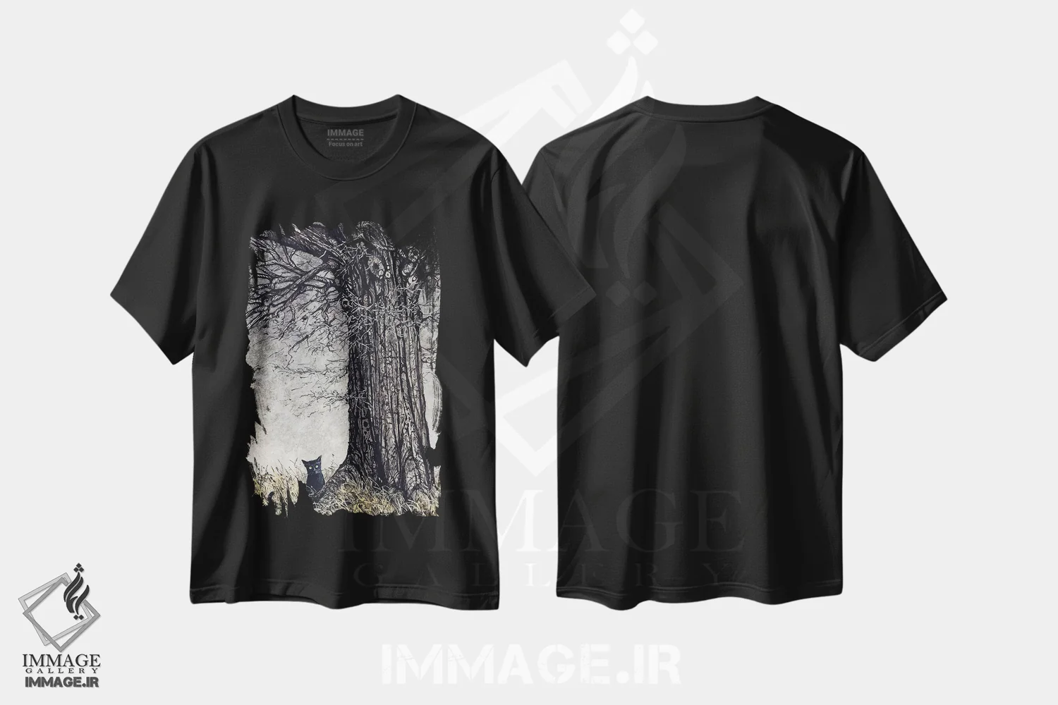تیشرت مشکی طرح دار – تیشرت حیوانات ,موجود وحشی اثر مگی واندواله فروشگاه ایماژ