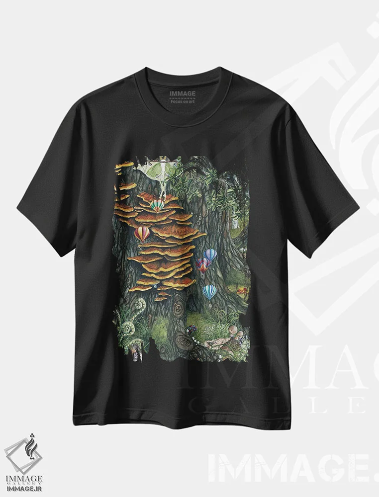 تیشرت مشکی طرح دار – تیشرت فانتزی ,مسابقه بالن ها اثر مگی واندواله immage.ir
