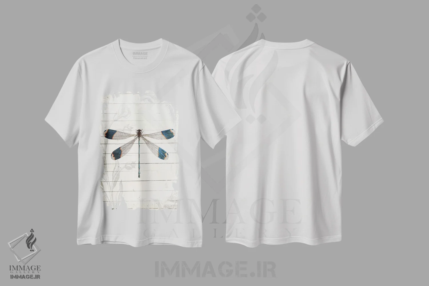 تیشرت سفید طرح دار – تیشرت طبیعت ,ظاهر سنجاقک اثر میلی ویلا immage.ir
