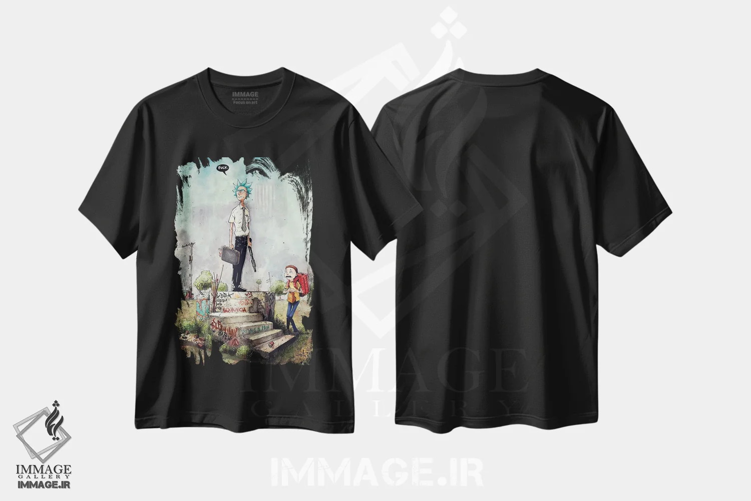 تیشرت مشکی طرح دار – تیشرت گیمینگ ,ریک سانچز در فیلم سقوط اثر مارسلو ونتورا immage.ir