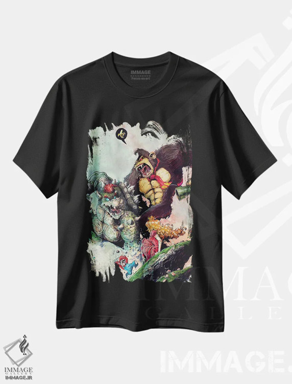 تیشرت مشکی طرح دار – تیشرت گیمینگ ,بوزروس کونگ اثر مارسلو ونتورا فروشگاه ایماژ