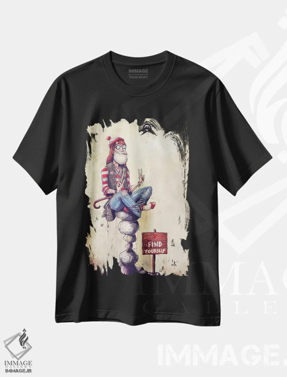 تیشرت مشکی طرح دار – تیشرت طنز ,والی کجاست؟ اثر مارسلو ونتورا فروشگاه ایماژ
