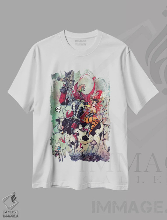 تیشرت سفید طرح دار – تیشرت فانتزی ,موجود کرم خاکی اثر مارسلو ونتورا فروشگاه ایماژ