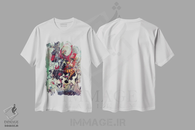 تیشرت سفید طرح دار – تیشرت فانتزی ,موجود کرم خاکی اثر مارسلو ونتورا فروشگاه ایماژ