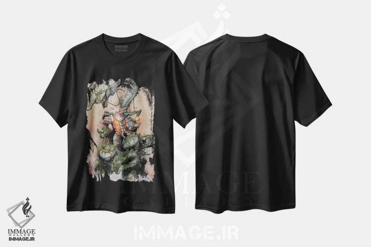تیشرت مشکی طرح دار – تیشرت انیمه ,گوکو در چندجهانی اثر مارسلو ونتورا فروشگاه ایماژ