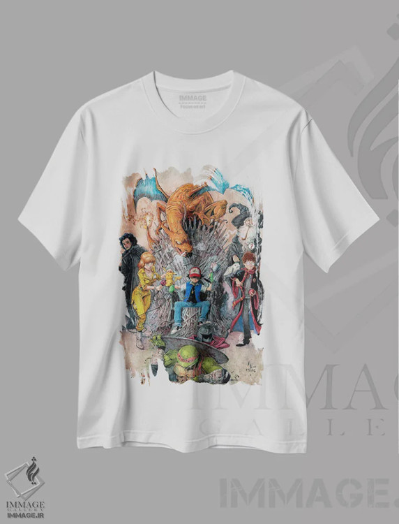تیشرت سفید طرح دار – تیشرت فانتزی ,عروج خاکستر اثر مارسلو ونتورا فروشگاه ایماژ