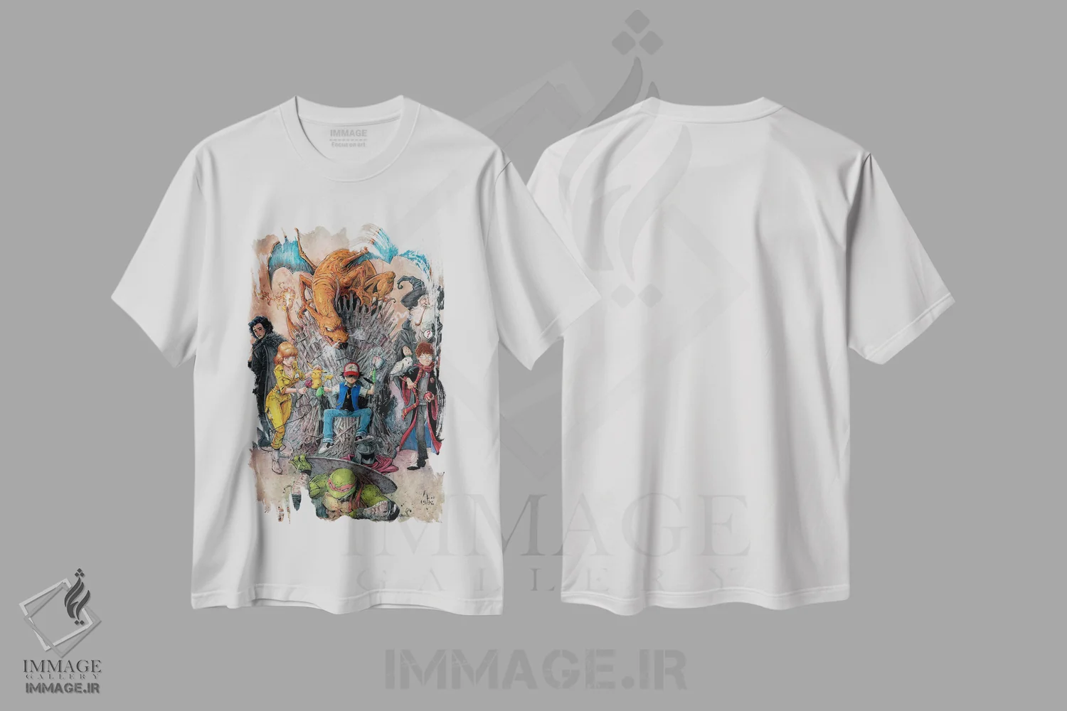 تیشرت سفید طرح دار – تیشرت فانتزی ,عروج خاکستر اثر مارسلو ونتورا فروشگاه ایماژ