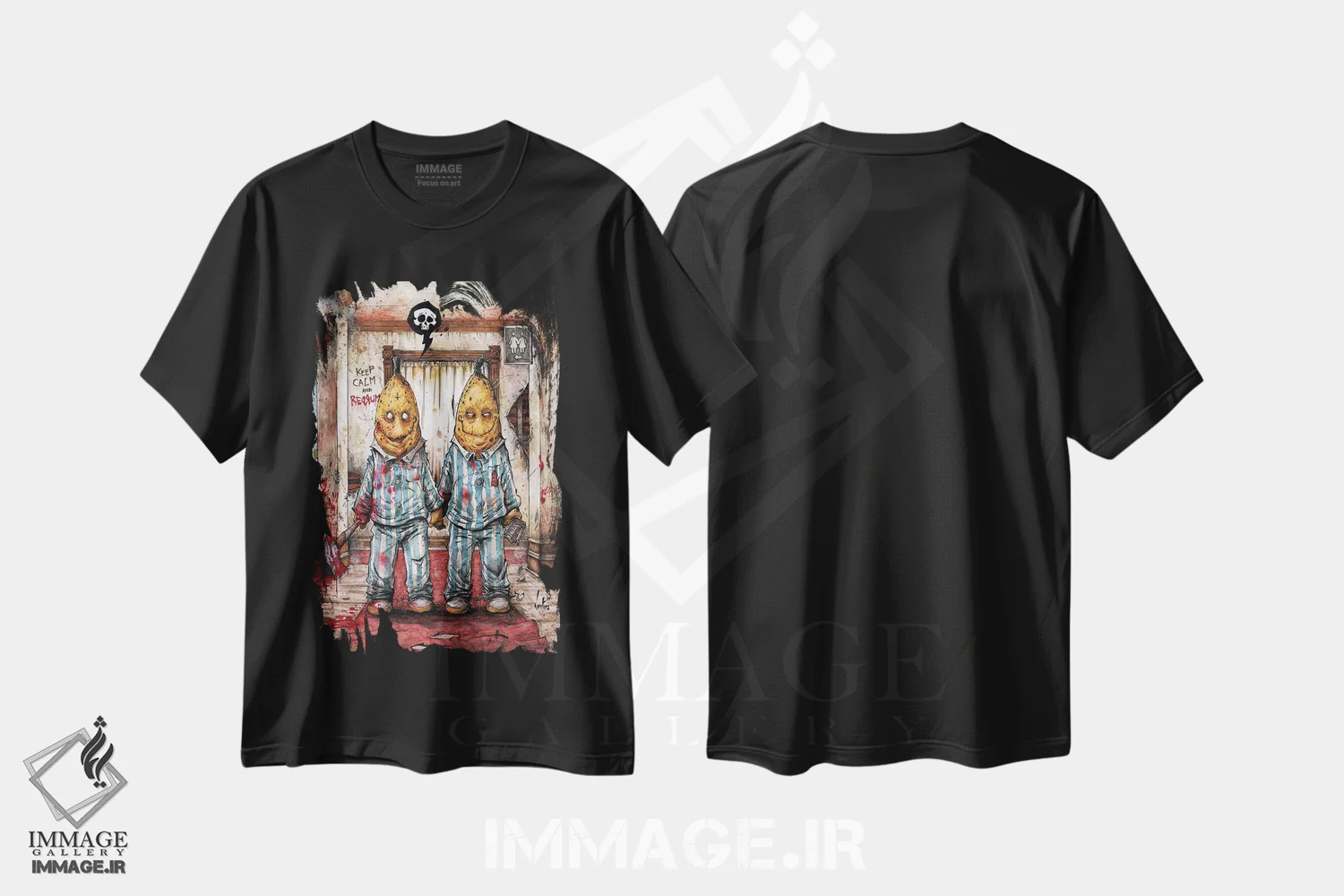 تیشرت مشکی طرح دار – تیشرت فانتزی ,موزها با لباس خواب اثر مارسلو ونتورا immage.ir