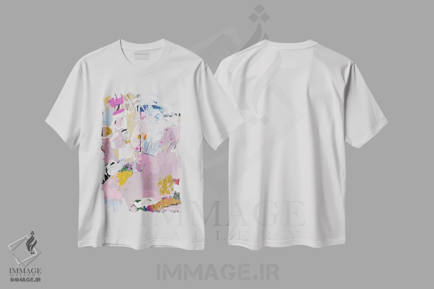 تیشرت سفید طرح دار – تیشرت انتزاعی ,زمزمه اثر ماریسول اِورا immage.ir